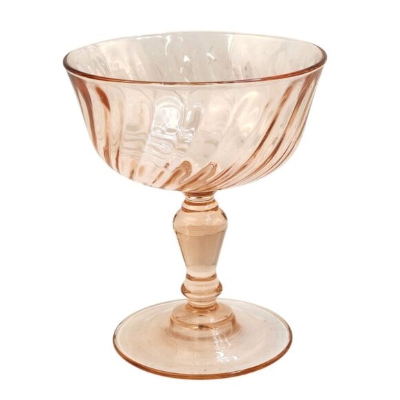 Arcoroc France Luminarc Rosaline Pink Depression Glass Sherbet Dessert Cups Set - Picture 5 of 12